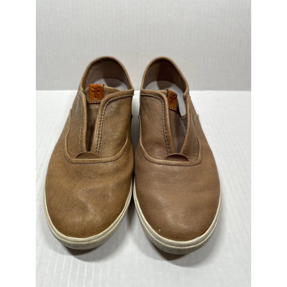 Frye Women Casual Slip On Shoe Brown Tan Genuine Leather Size 6.5M